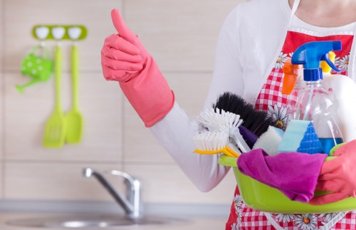 Professional clearance crew working in a Balham flat